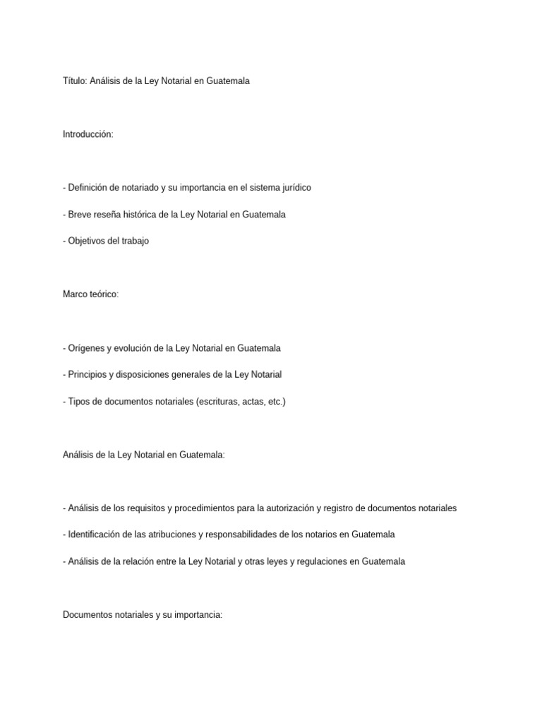 Análisis de la Ley Notarial en Guatemala | PDF