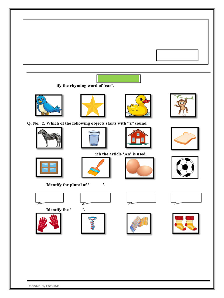 Grade 1 English Paper Pdf Linguistic Morphology Language Families