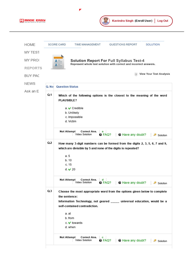 Test Analysis and Solutions Dashboard | PDF | Stress (Mechanics) | Friction