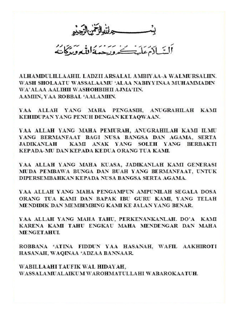 Doa Upacara Peringatan Hari Proklamasi Kemerdekaan 17 Agustus Pdf