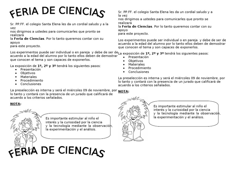 Feria de Ciencias en Colegio Santa Elena | PDF | Science