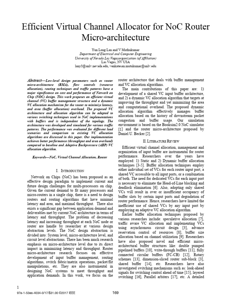 Efficient VC Allocation in NoC Routers | PDF | Network Congestion ...