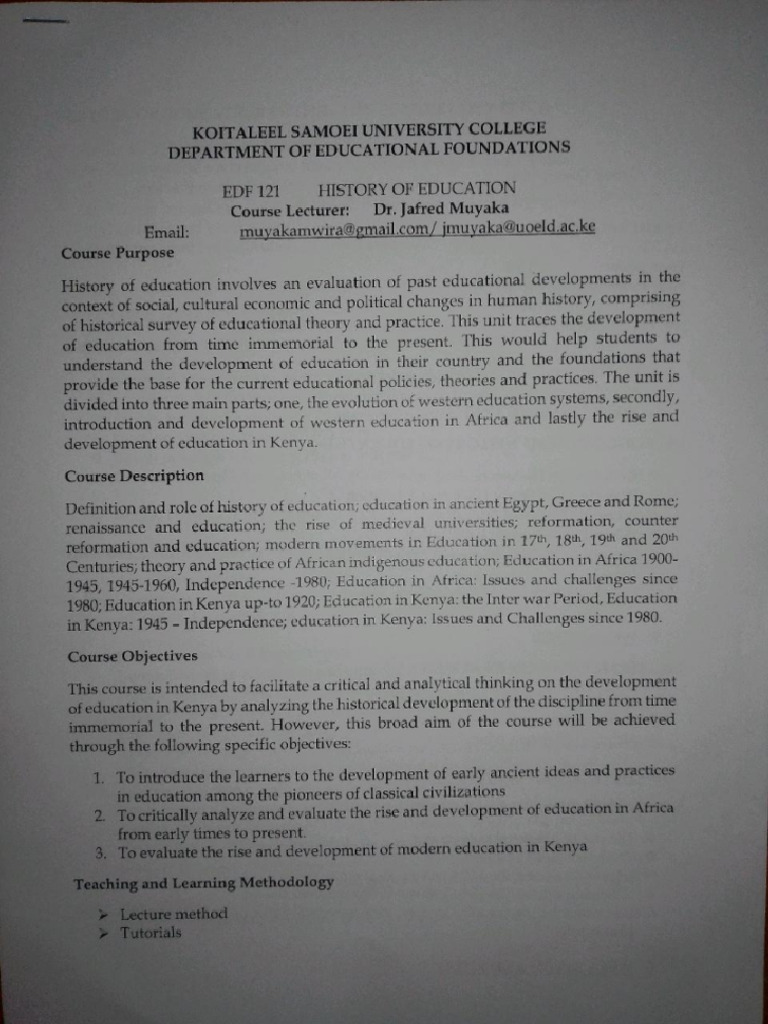 TFD 121 Course Outline | PDF