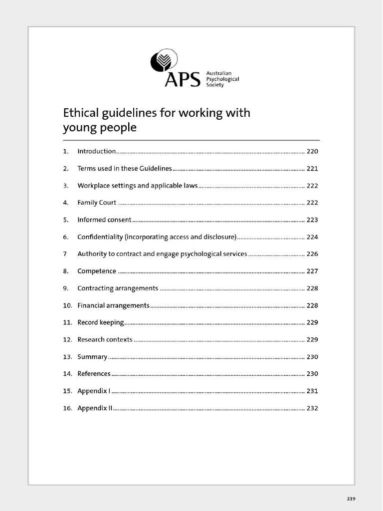 Ethical Guidelines for Youth Psychology | PDF | Informed Consent ...