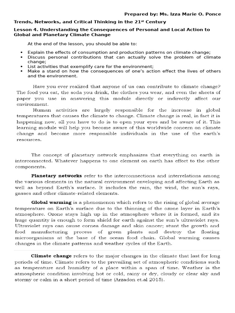 Climate Change: Local Actions Matter | PDF
