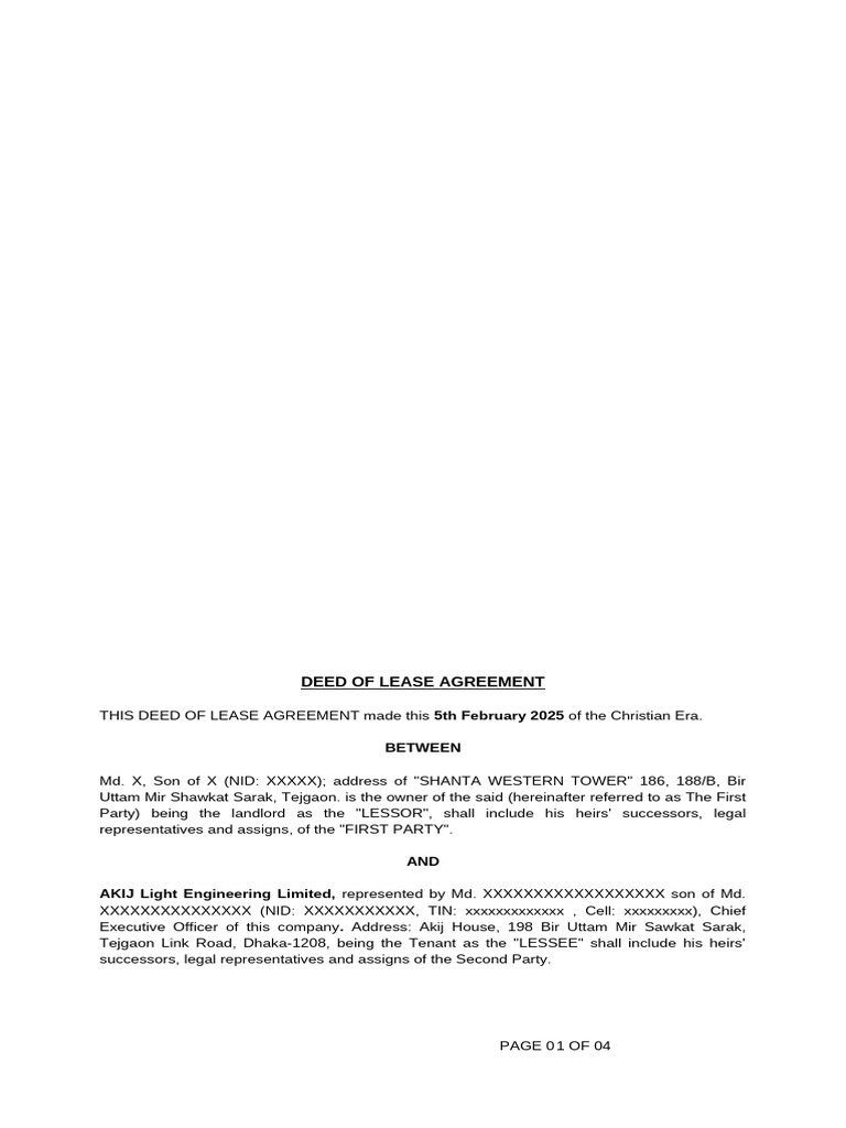 Shanta western tower level 08 agreement office rent pdf lease