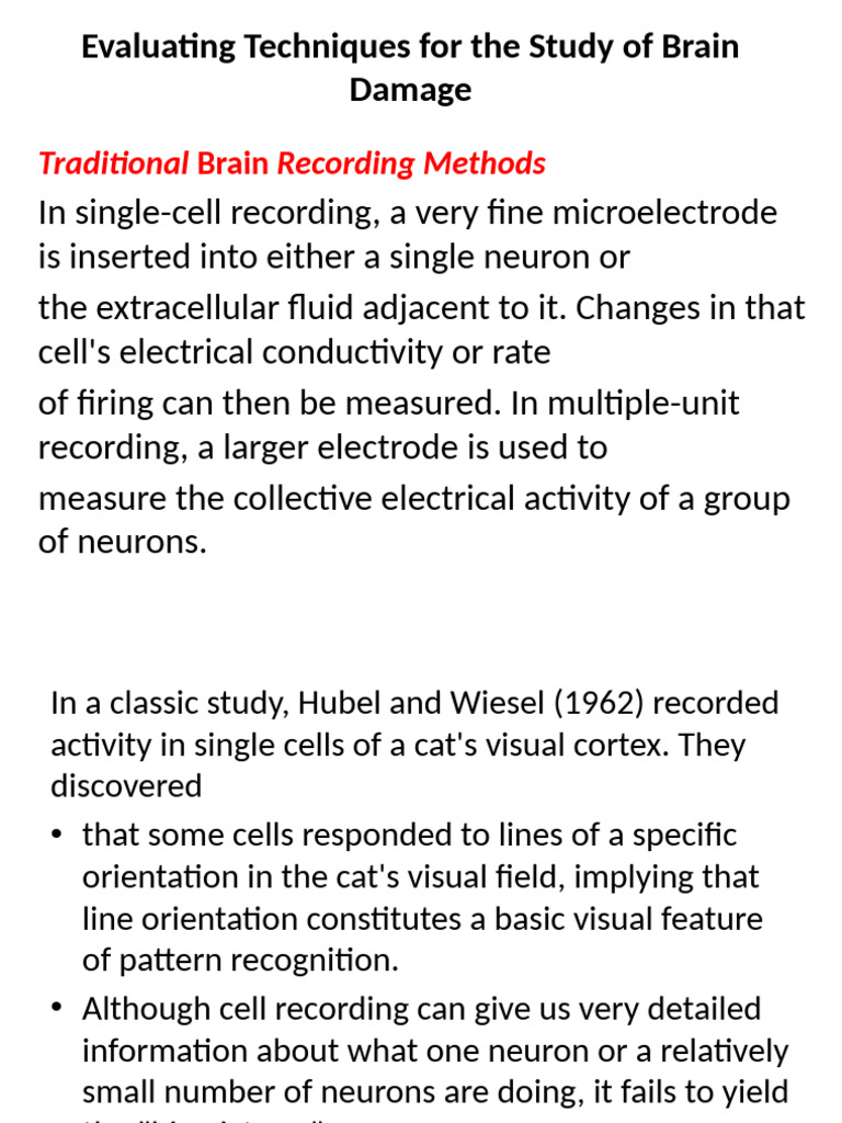 Evaluating Techniques For The Study of Brain Damage | PDF | Magnetic ...