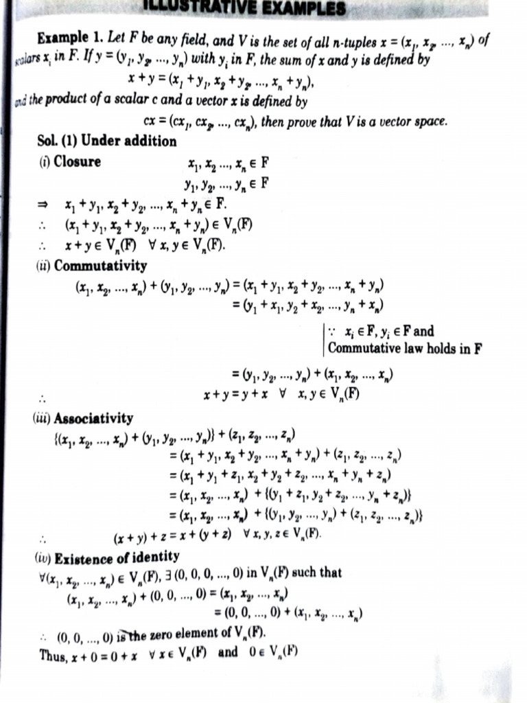 Vector Space Properties and Examples | PDF | Scalar (Mathematics ...