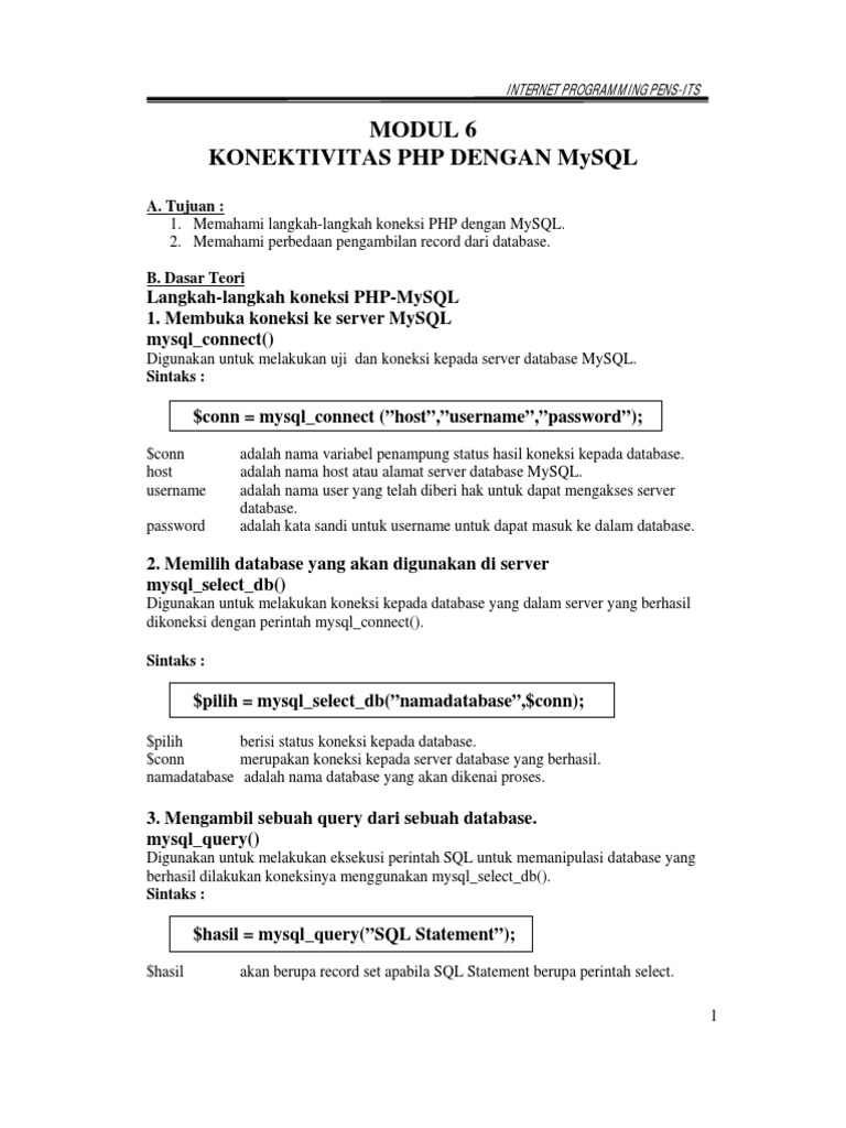 Koneksi PHP dan MySQL: Panduan Lengkap | PDF | Komputer
