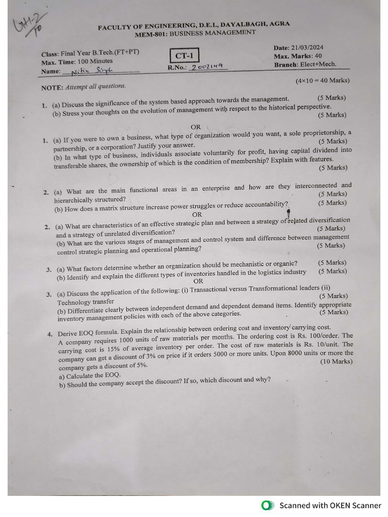 8th Sem CTs | PDF