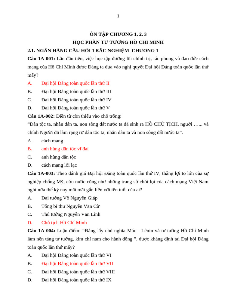 On Tap Trac Nghiem 123 | PDF
