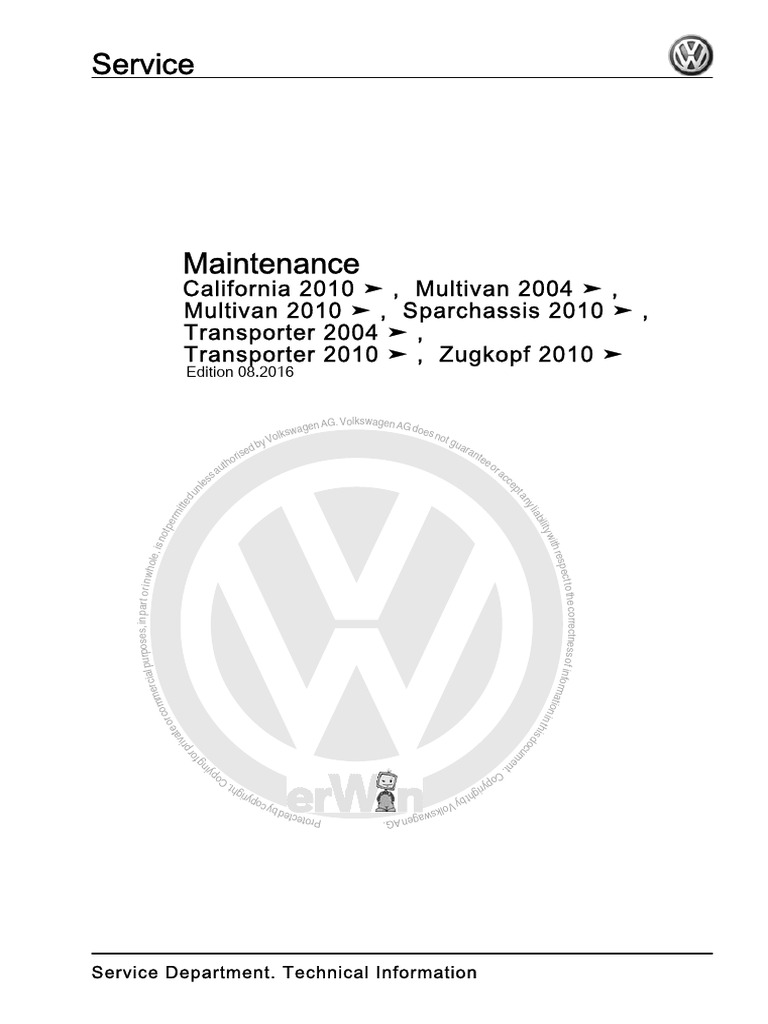 Volkswagen Maintenance Guide 2016 | PDF | Vehicles | Vehicle Technology