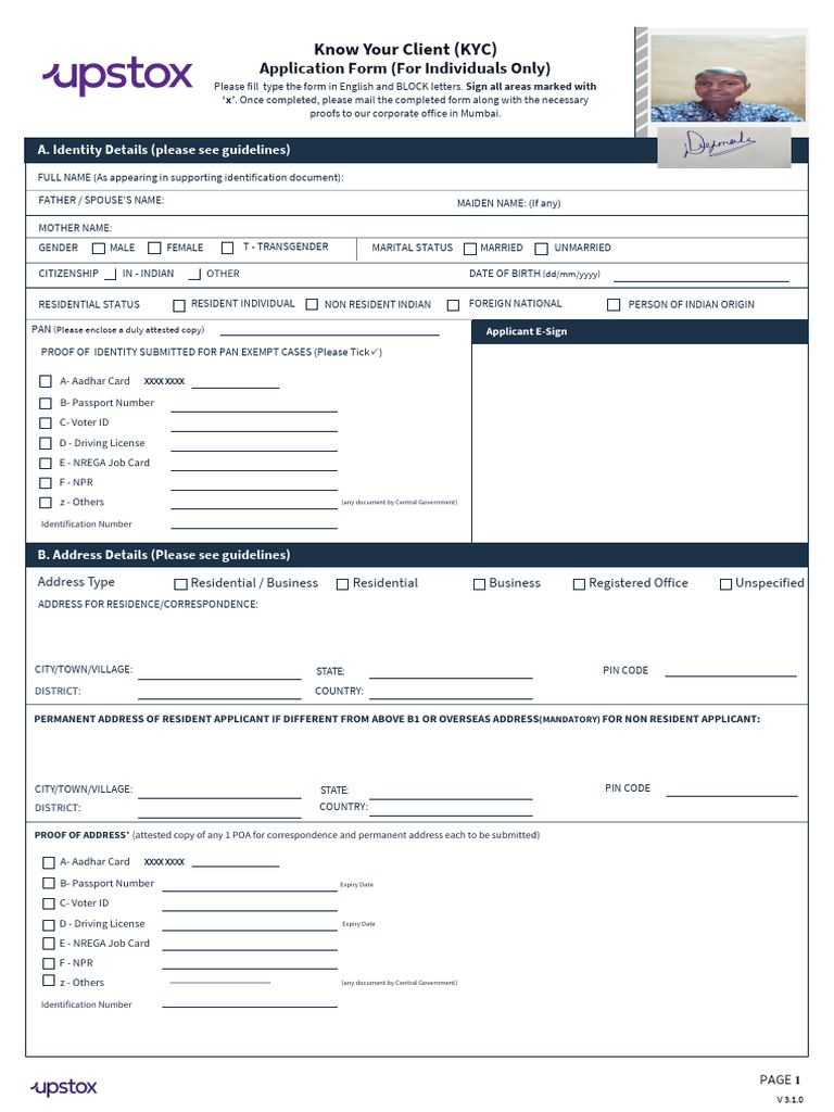 Ams - e Upstox Signed | PDF | Identity Document | Signature