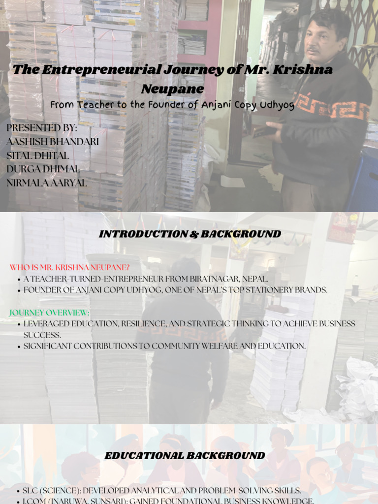 Krishna Neupane: From Teacher to Entrepreneur | PDF | Entrepreneurship ...