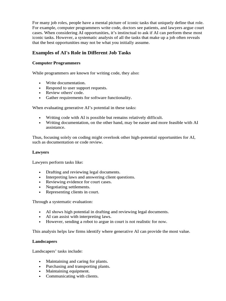 Unlocking AI's Potential in Job Tasks | PDF | Artificial Intelligence ...