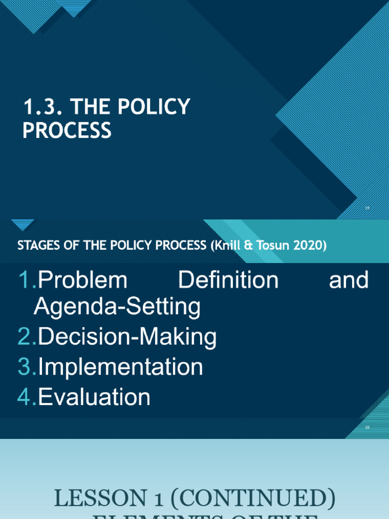 Lesson 1 Continued Policy Process As A System | PDF | Policy ...