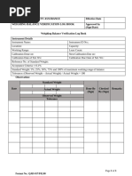 Weighing Scale Calibration Record | PDF | Weighing Scale | Calibration