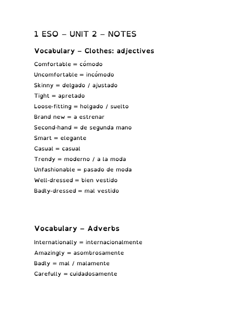 1 ESO UNIT 2 Notes | PDF
