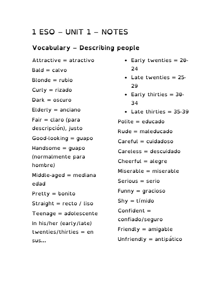 1 ESO UNIT 1 Notes | PDF