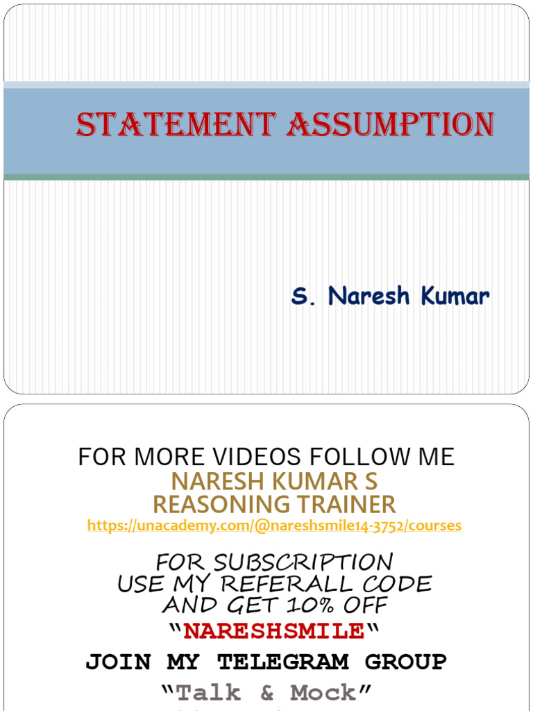 Implicit Assumptions in Statements Analysis | PDF