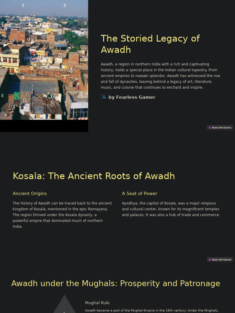 Legacy and Culture of Awadh | PDF | Mughal Empire