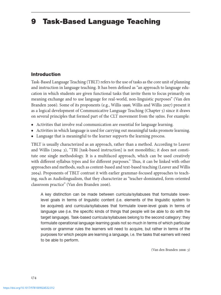 TBLT 1 | PDF | Second Language Acquisition | Learning