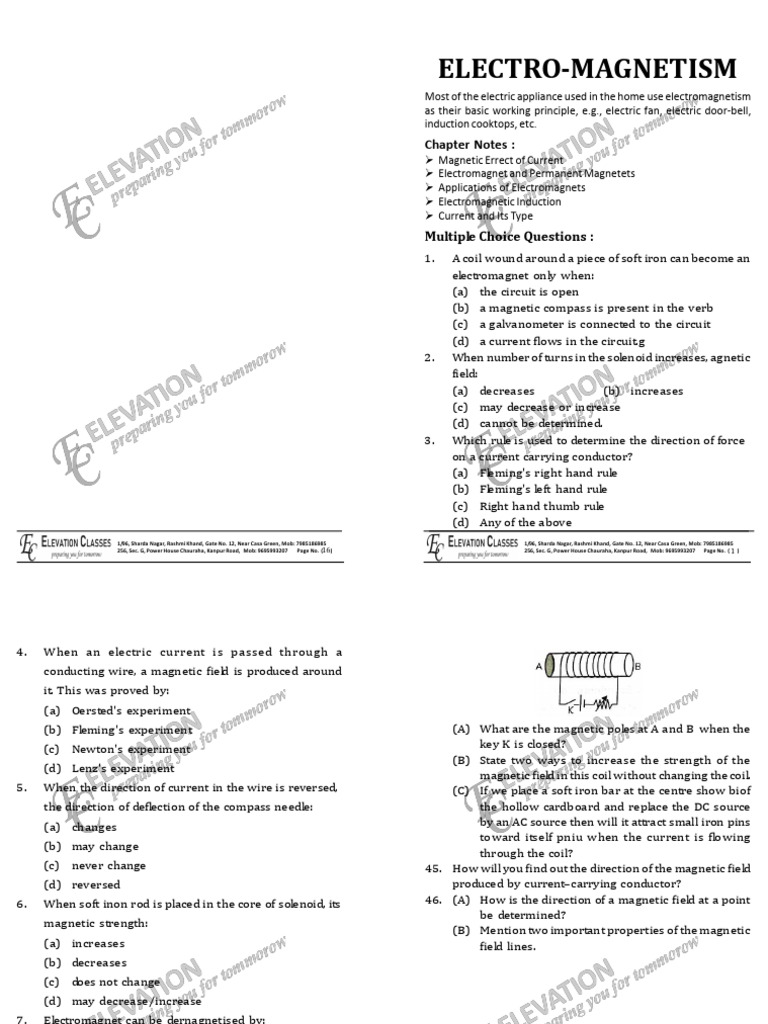9 Electromagnetism | PDF | Electromagnetic Induction | Magnetic Field