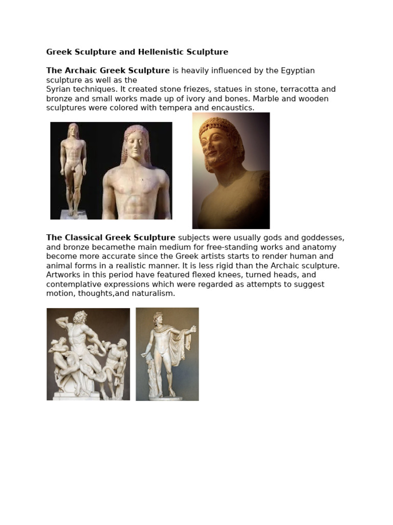 Greek and Hellenistic Sculpture Overview | PDF