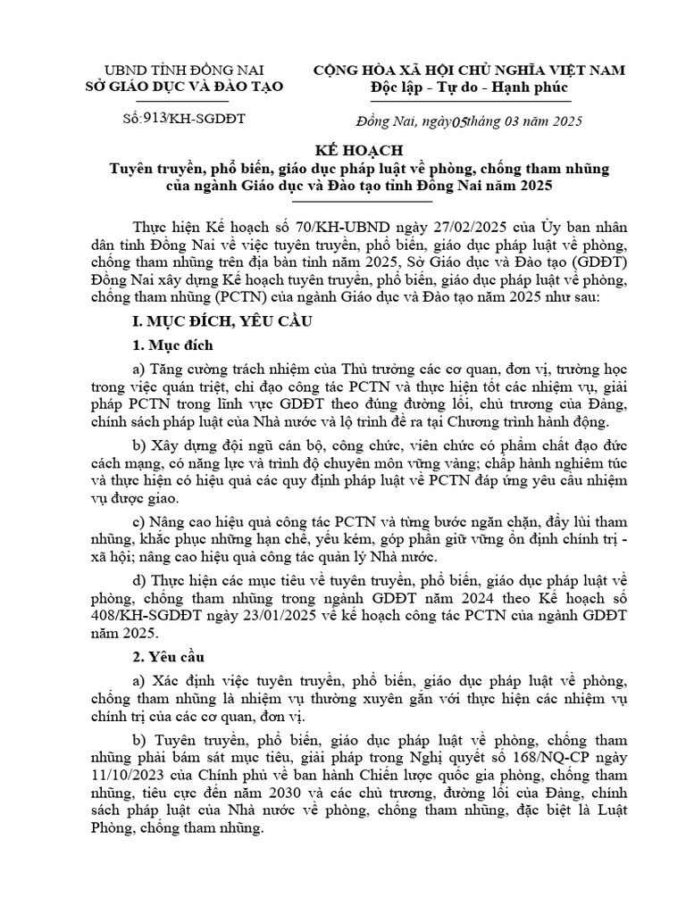 913 - KH Tuyen Truyen Pho Bien Ve PCTN | PDF