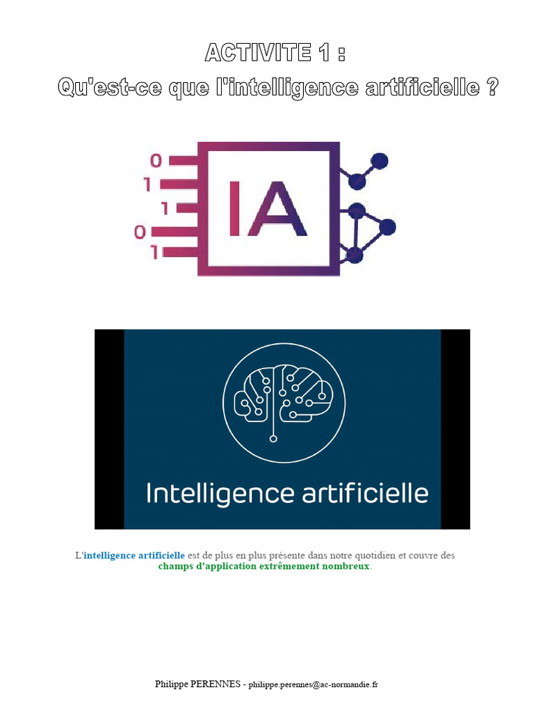 Découverte de l'Intelligence Artificielle | PDF | Intelligence ...