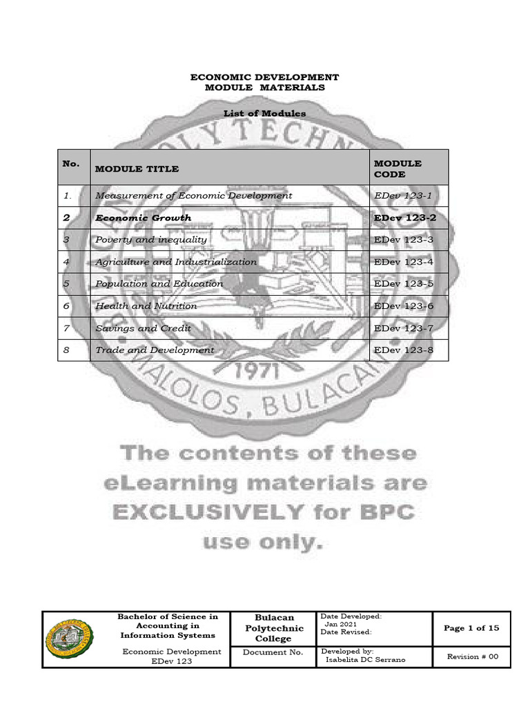 Information-Sheet-EDev-123-2 | PDF | Gross Domestic Product | Economic ...