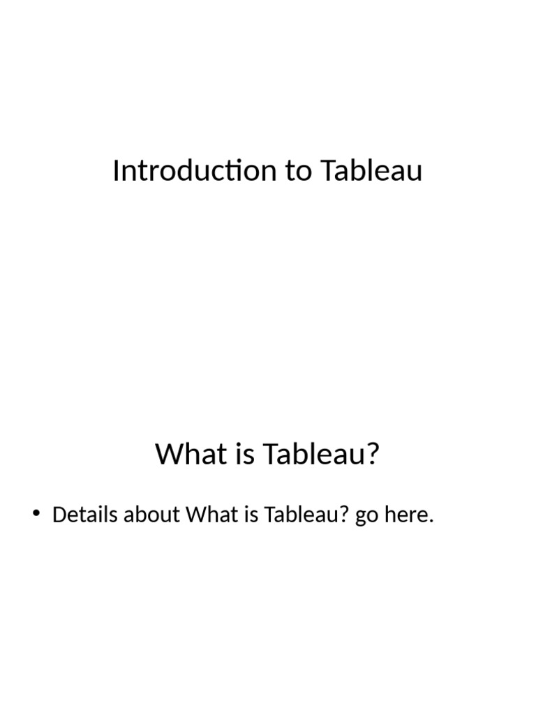 Introduction To Tableau | PDF