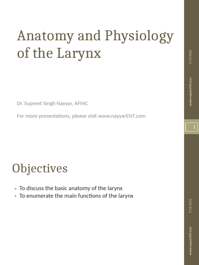 Anatomy and Functions of the Larynx | PDF | Larynx | Primate Anatomy
