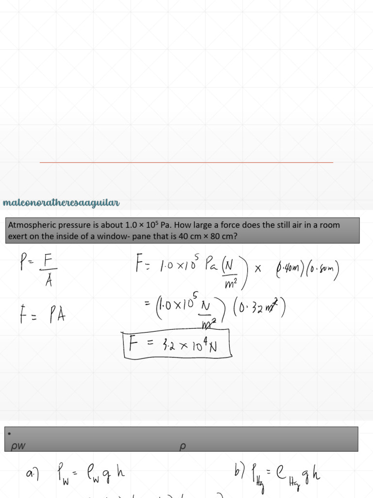 Fluid Mechanics Pressure Calculations | PDF | Pressure | Pressure ...