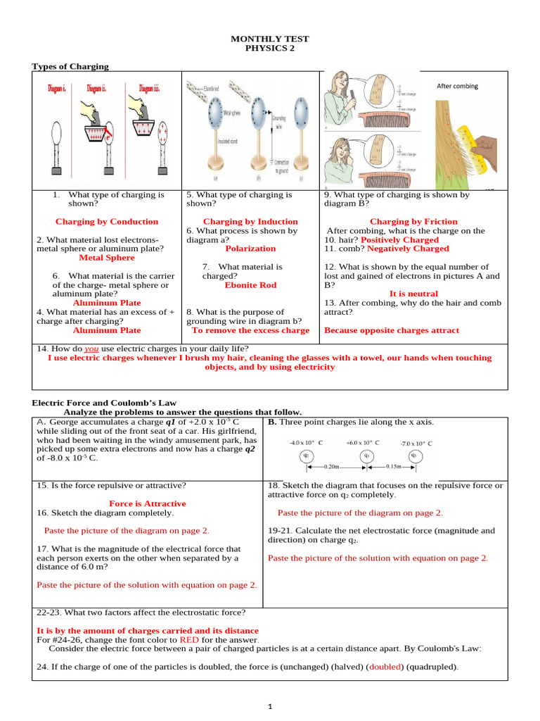 Electric Force and Charging Methods | PDF | Force | Electric Charge