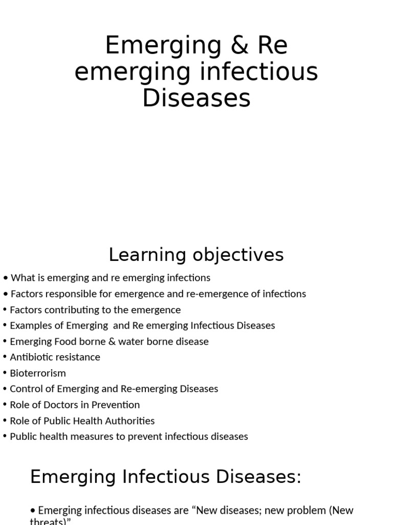 Emerging and Reemerging | PDF | Infection | Antimicrobial Resistance