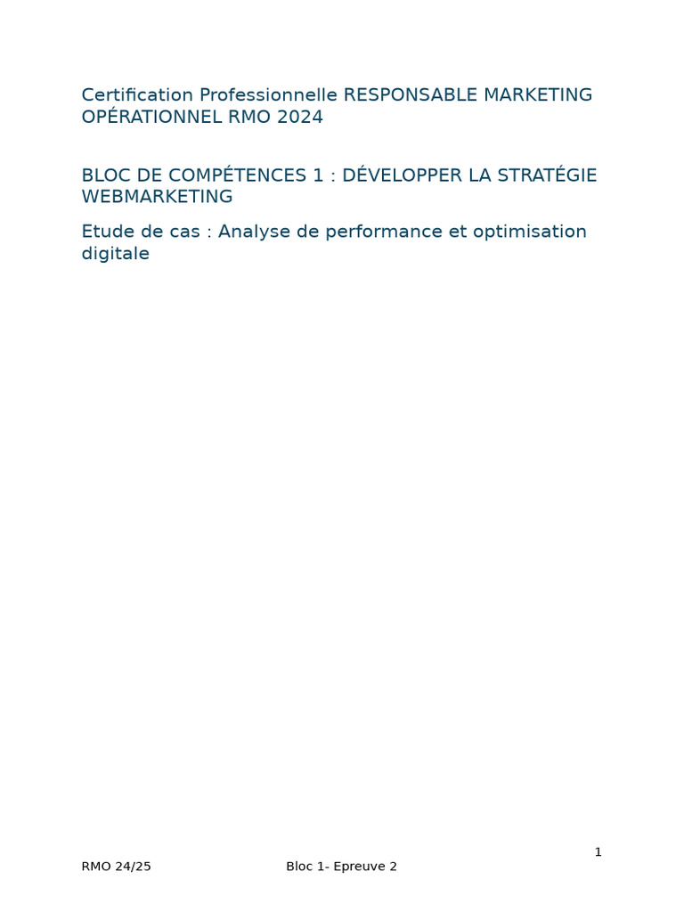 Stratégie Webmarketing pour SportTech 2024 | PDF | Budget ...