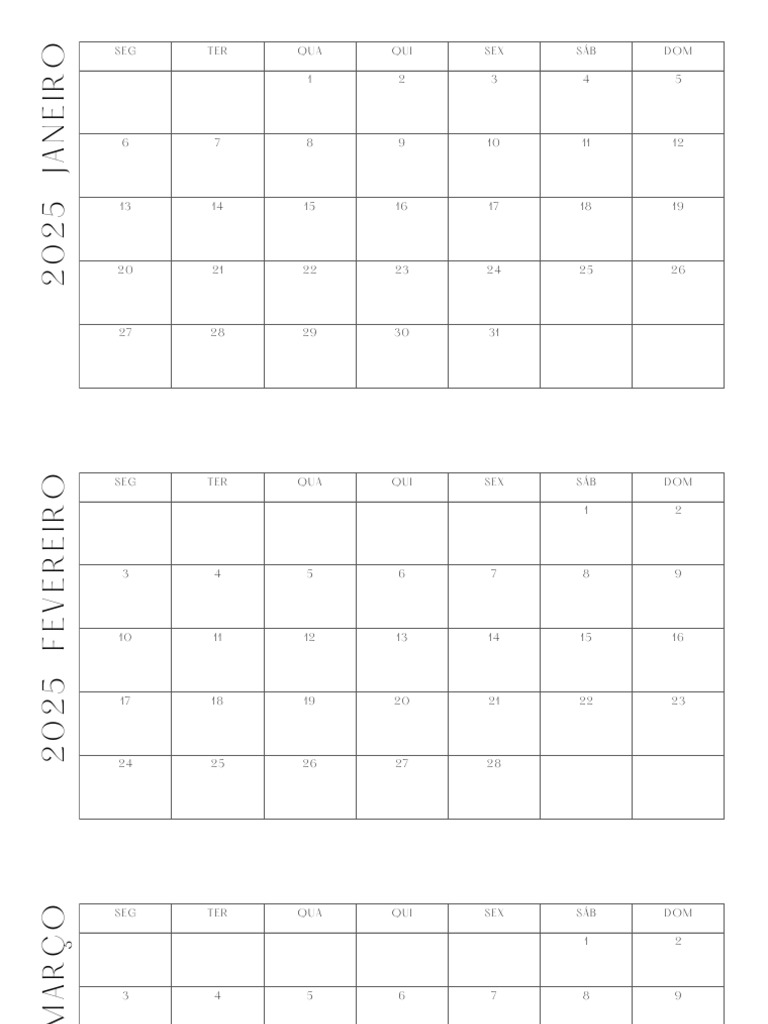 Calendário Básico de Julho 2025 | PDF