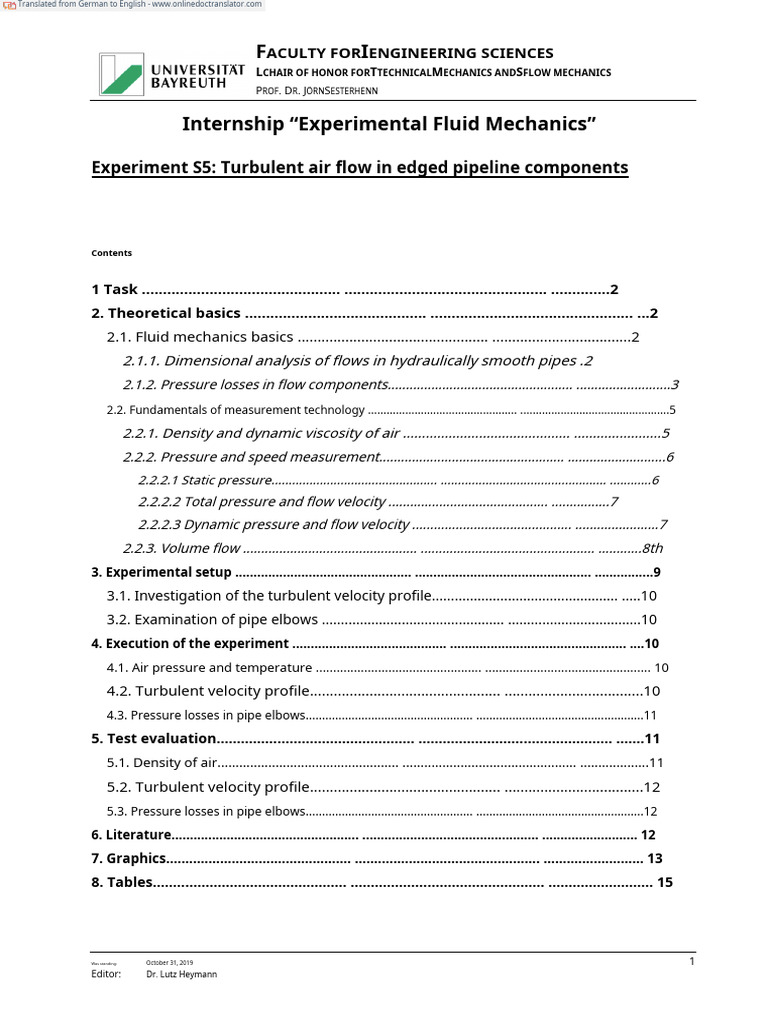 Turbulent Air Flow in Pipe Components | PDF | Fluid Dynamics | Turbulence