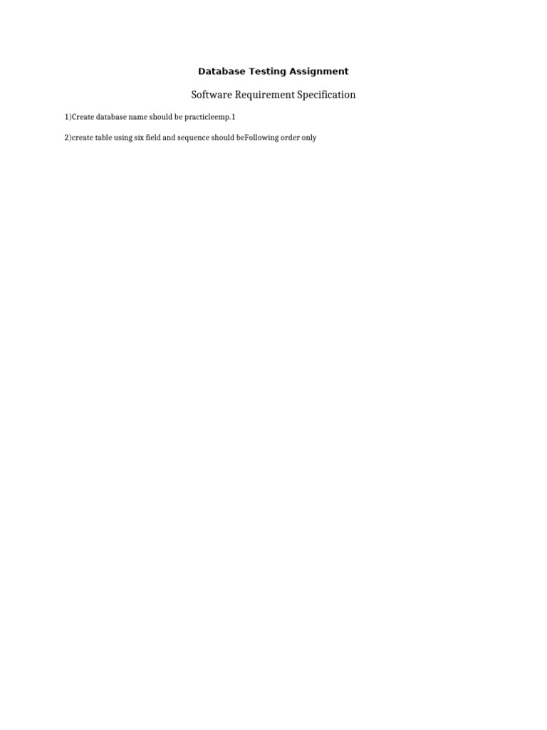 Database Testing Assignment Guide | PDF