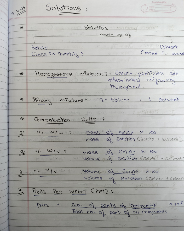 Solutions Notes | PDF