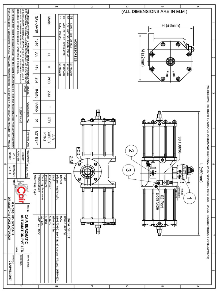 Say-Da-30 D-A Scotch & Yoke Actuator With Acc | PDF