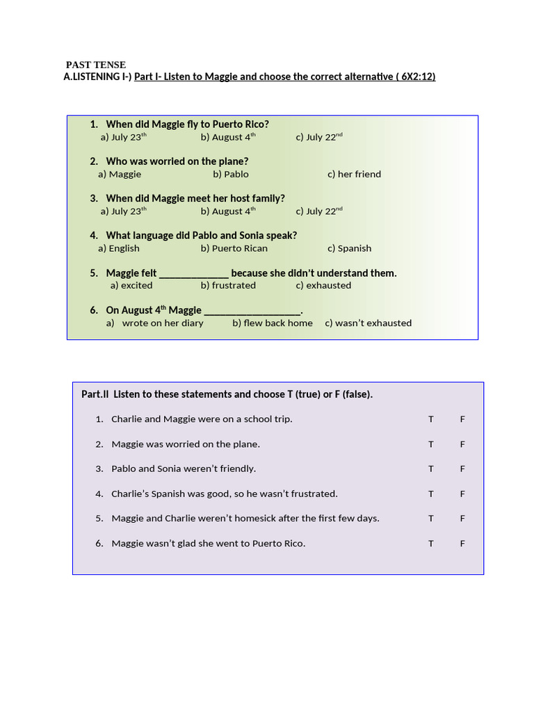 Past Tense | PDF