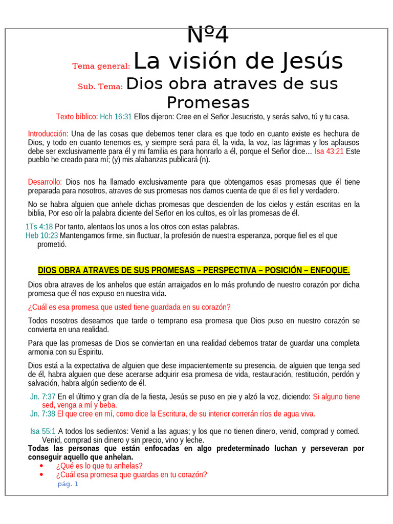 Promesas de Dios y su Cumplimiento | PDF | Dios | Creencia religiosa y ...