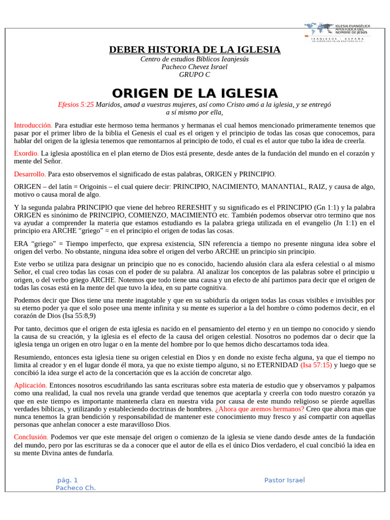 DEBER HISTORIA DE LA IGLESIA 2 | PDF | Verdad | Iglesia cristiana