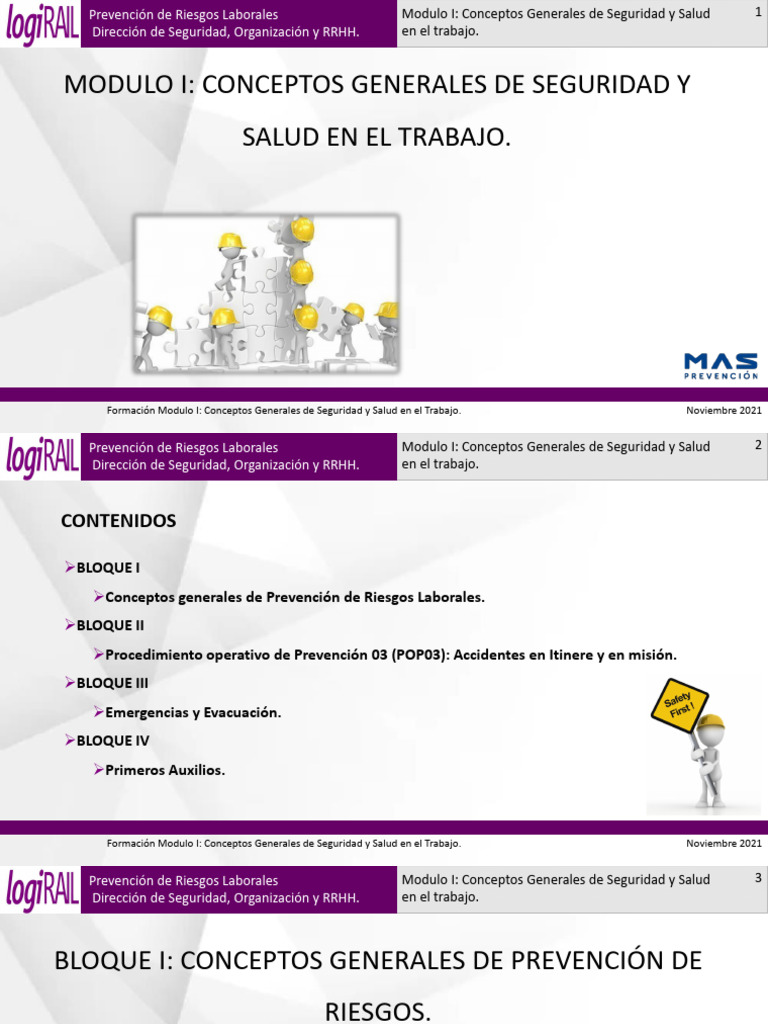 Prevención de Riesgos Laborales: Módulo I | PDF | Seguridad y salud ...