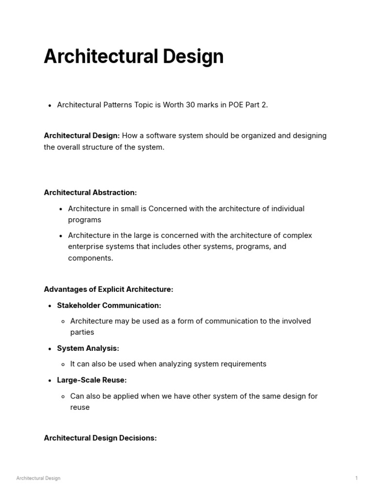 Architectural Design Principles and Patterns | PDF | System | Model ...