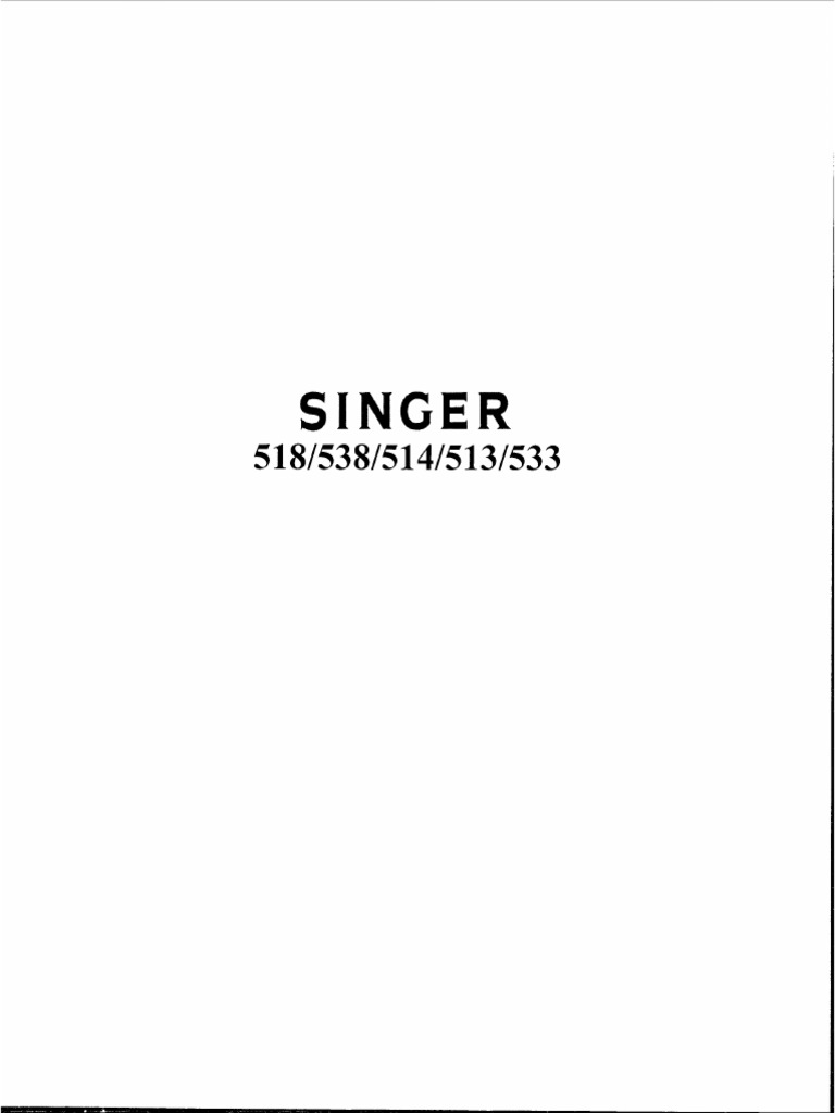 Manual Singer 518 | PDF