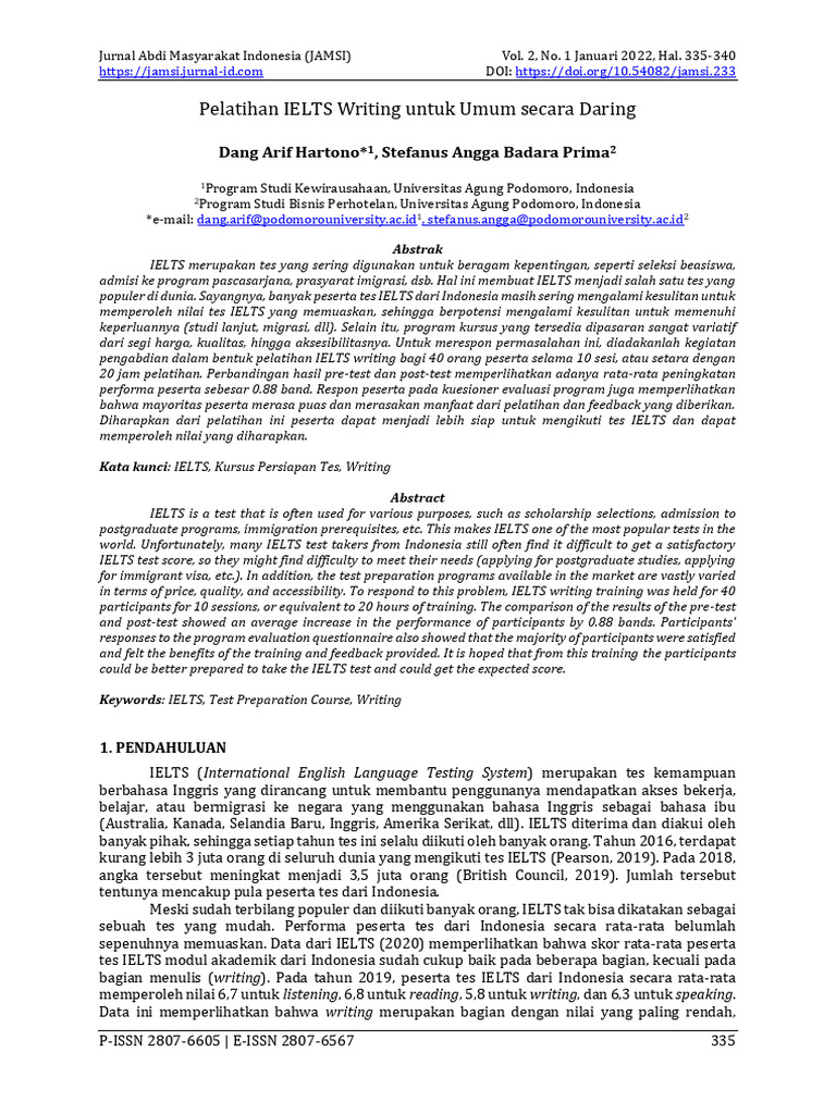 Pelatihan Daring IELTS Writing Efektif | PDF