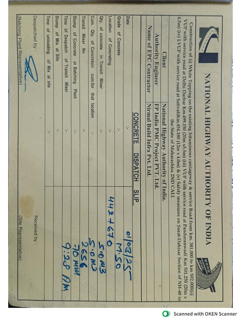 Dispatched Format Slip | PDF